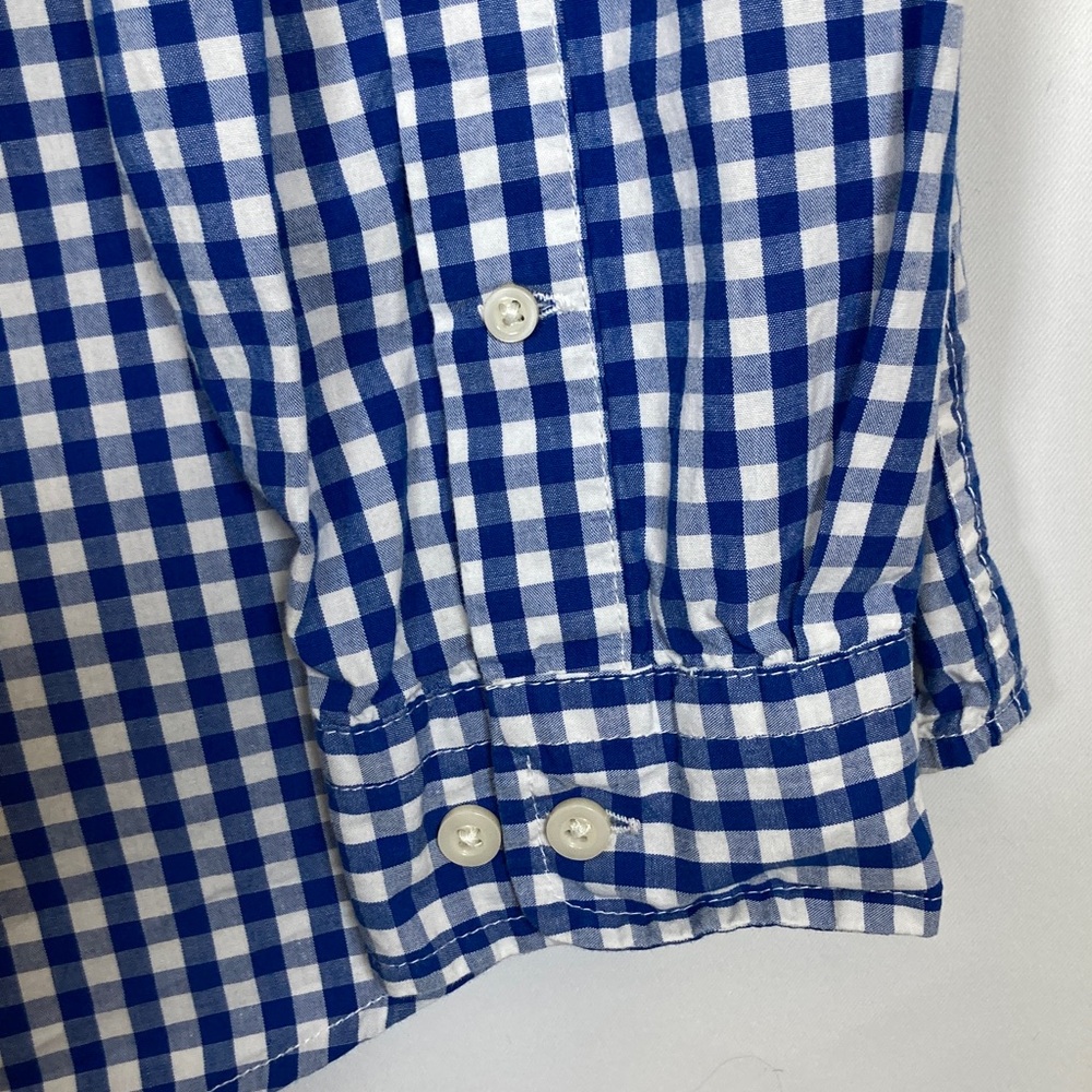 Falls Creek Women’s Royal Blue White Gingham Plaid Button Up Sz M - Picture 12 of 13